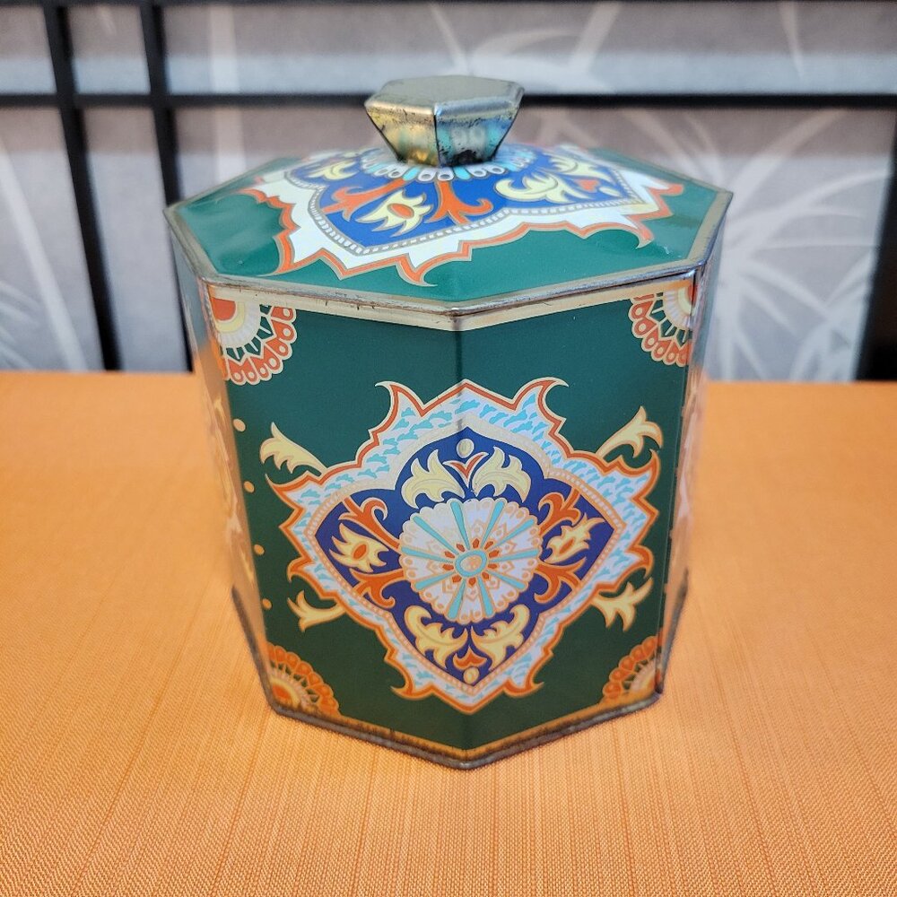 Vintage 80s Revlon Moon Drops Bathroom Tin Storage Container